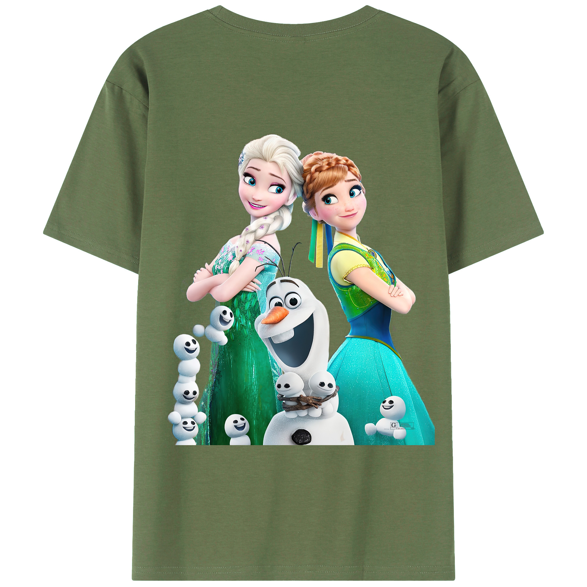 （画像用） アナと雪の女王 アンナ エルサ Frozen Anna Elsa 綿100％ メンズ半袖Tシャツ（バックプリント） 通気性